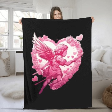 Discover funny Cupid Valentine's Day girls Fleece Blankets