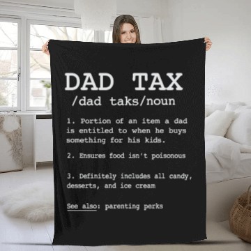 Discover Vintage Dad Tax Definition Men Funny Father's Day Fleece Blankets