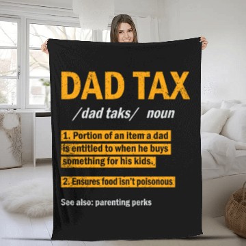 Discover Vintage Dad Tax Definition Men Funny Father's Day Fleece Blankets