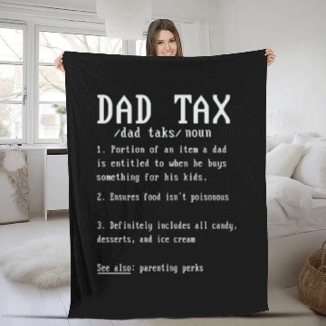Discover Vintage Dad Tax Definition Men Funny Father's Day Fleece Blankets