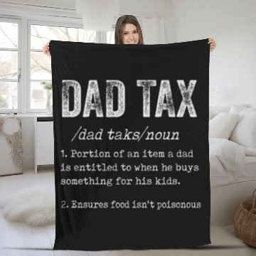 Discover Vintage Dad Tax Definition Men Funny Father's Day Fleece Blankets