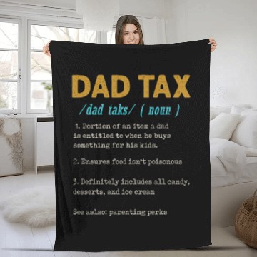 Discover Vintage Dad Tax Definition Men Funny Father's Day Fleece Blankets