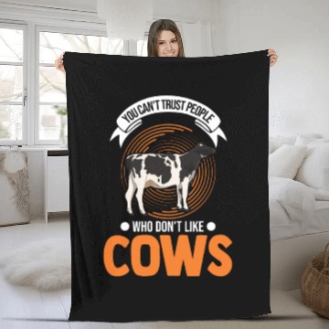 Discover Cow Gift Farmer Cattle Breeder Cows Fleece Blankets