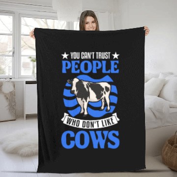 Discover Cow Gift Farmer Cattle Breeder Cows Fleece Blankets
