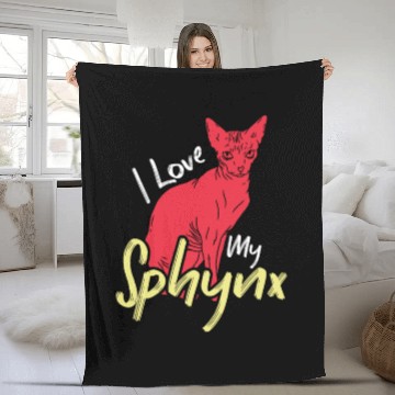 Discover I Love My Sphynx Kitten Pet Owner Sphynx Cat Fleece Blankets