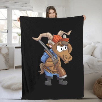 Discover Capricorn hunter / Capricorn with hunting rifle Fleece Blankets