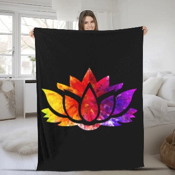 Discover Rainbow Blossom: A Vibrant and Colorful Flower Fleece Blankets