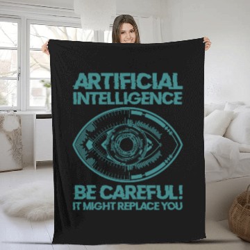 Discover AI Machine Learning Computer Geek Technology Robot Fleece Blankets