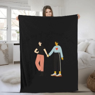 Discover lesbian lgbtq pride valentine day 202 valentines Fleece Blankets