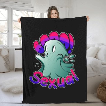 Discover Funny Boo Sexual Cute Bi Ghost LGBT Bisexual Pride Fleece Blankets