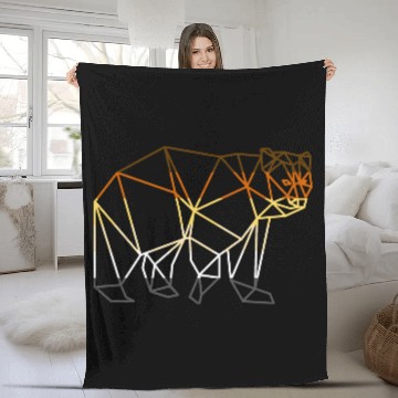 Discover LGBT Bear Fleece Blankets, LGBT bear Geometric Bear Pride,
