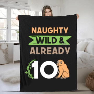 Discover Gift 10 years birthday girl boy Ape Monkey Fleece Blankets