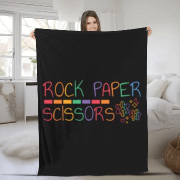 Discover Rock Paper Scissors LGBT Lesbian Funny Quote Pride Fleece Blankets