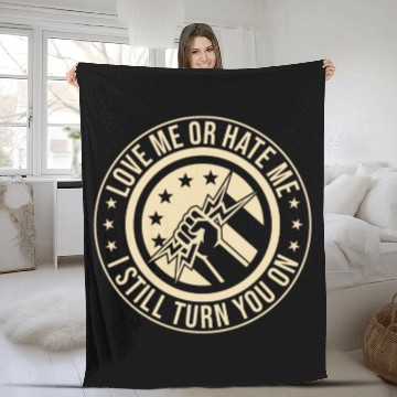 Discover Funny Electrical Lineman Saying Thank A Lineman Fleece Blankets