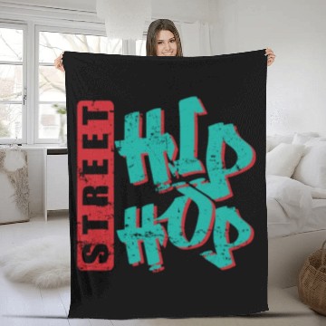Discover Street Hip Hop Music Direction Rap Graffiti Fleece Blankets