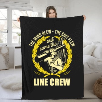 Discover Funny Electrical Lineman Saying Thank A Lineman Fleece Blankets