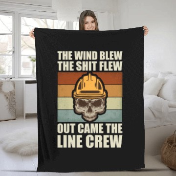 Discover Funny Electrical Lineman Saying Thank A Lineman Fleece Blankets