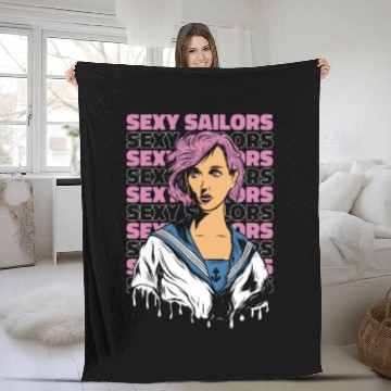 Discover Sailing Sailor Sexy Fleece Blankets