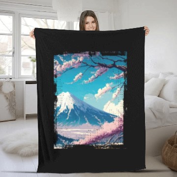 Discover Japan Fuji Cherry Blossom Cherry Tree Fleece Blankets