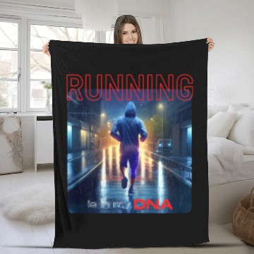 Discover Running Is In My Dna Fleece Blankets