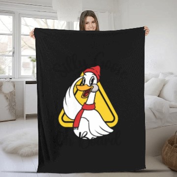 Discover Silly Goose On Board, Sign Silly Goose Funny Yield Fleece Blankets