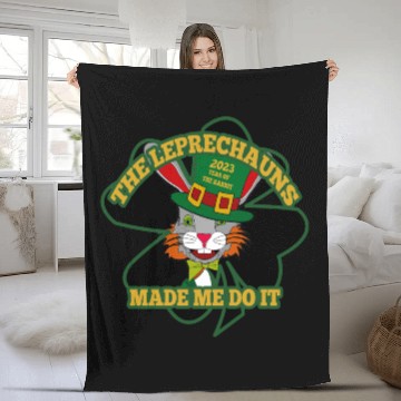Discover The Leprechauns made me do it. Year of the rabbit Fleece Blankets