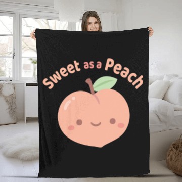 Discover Cute Sweet As A Peach Compliment Fleece Blankets