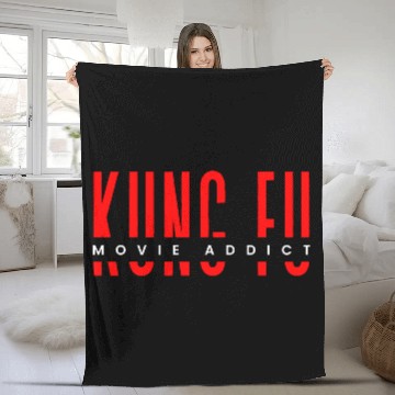 Discover Kung fu movie addict Fleece Blankets
