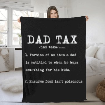 Discover Vintage Dad Tax Definition Men Funny Father's Day Fleece Blankets
