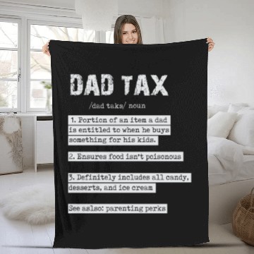 Discover Vintage Dad Tax Definition Men Funny Father's Day Fleece Blankets