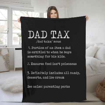 Discover Vintage Dad Tax Definition Men Funny Father's Day Fleece Blankets