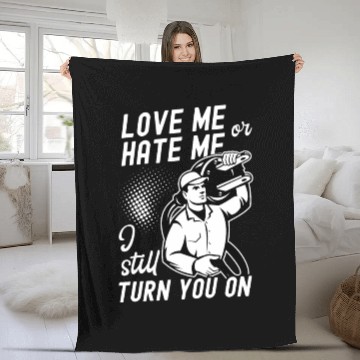 Discover Funny Electrical Lineman Saying Thank A Lineman Fleece Blankets