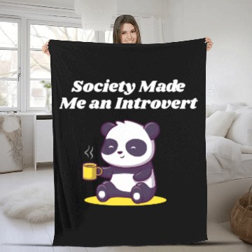 Discover Handcrafted by Society Introvert Sayings Antisocia Fleece Blankets