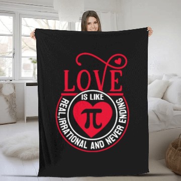 Discover Funny Love is Like Pi Day Fleece Blankets Math Pi Day 3 14