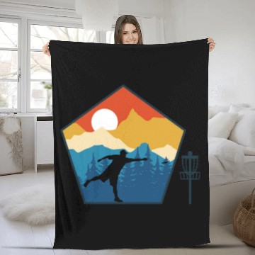 Discover Disc Golf Disc Golfing Ultimate Frisbee Natur Fleece Blankets