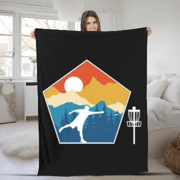 Discover Disc Golf Disc Golfing Ultimate Frisbee Natur Fleece Blankets