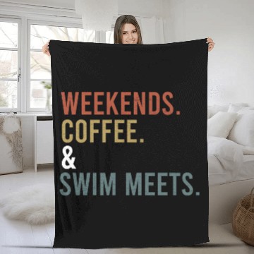 Discover Retro Weekend Fleece Blankets Women Men, Swimmer Gifts,