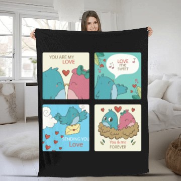 Discover Love Axolotl Pink Valentine Day Salamander Lover Fleece Blankets