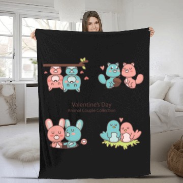Discover Love Axolotl Pink Valentine Day Salamander Lover. Fleece Blankets