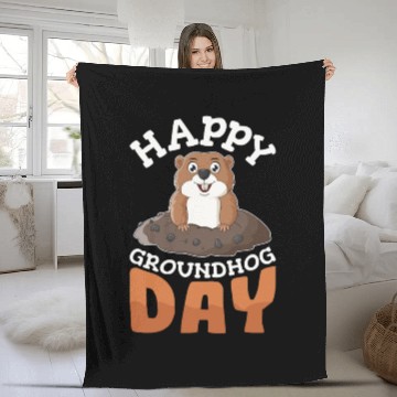 Discover Happy Groundhog Day Fleece Blankets Groundhogs Lovers