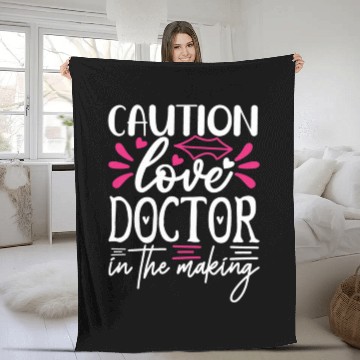 Discover Sweet Valentines Day Caution Love Doctor in the Ma Fleece Blankets