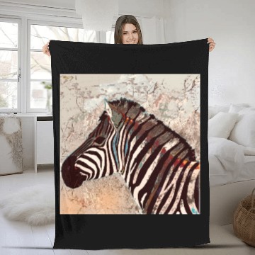 Discover Zebra with neon colors Fleece Blankets