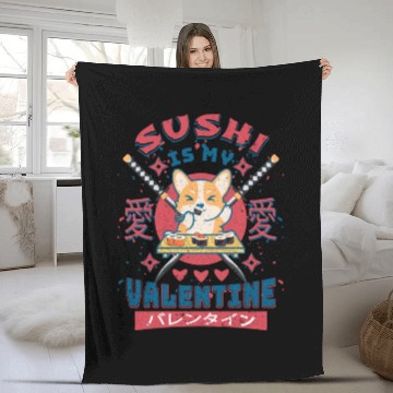Discover Sushi Is My Valentine-Cute Corgi Puppies Eating Fleece Blankets
