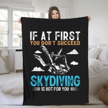 Discover Skydiving, Skydiver , Sky diver Fleece Blankets