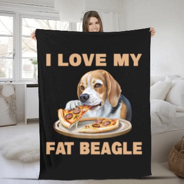 Discover I Love My Fat Beagle Fleece Blankets