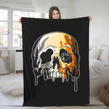 Discover Bear LGBTQ Candle Sugar Skull Gay Pride Fleece Blankets