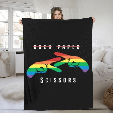 Discover Rock Paper Scissors | Funny Lesbian Pride LGBT Fleece Blankets