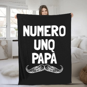 Discover Numero Uno Papa Italian Dad Father's Number 1 Dad Fleece Blankets