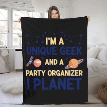 Discover Science Theme Birthday Party Astronomy Astronaut Fleece Blankets