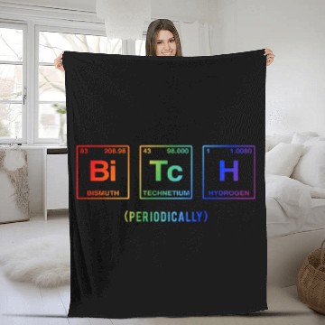 Discover BITCH - written in elements of the periodic table Fleece Blankets
